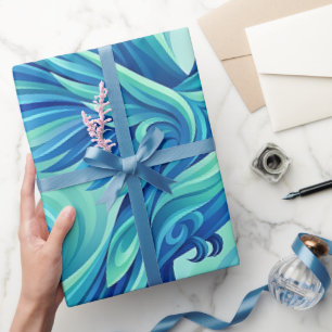 Abstraktes Kolibri-Ozeanblau-Geschenkpapier Geschenkpapier