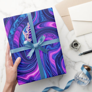 Abstraktes Kosmisches Lila Labyrinth-Wrap-Papier Geschenkpapier