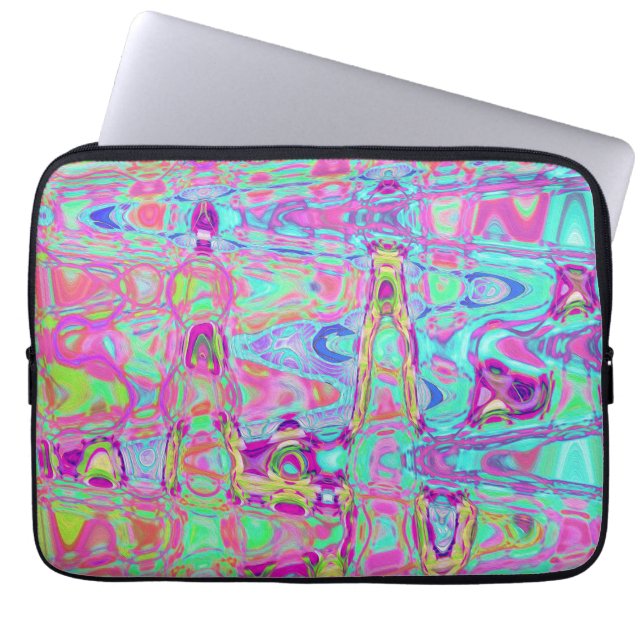 Abstraktes kosmisches Wasser und reflexfarbene Fle Laptopschutzhülle (Vorderseite)