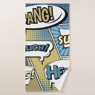 Abstraktes kreatives Konzept Comic Pop Art Blank Badehandtuch