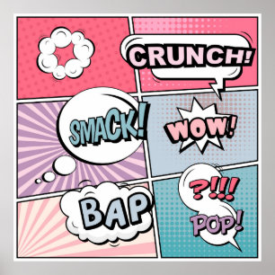 Abstraktes kreatives Konzept Comic Pop Art Blank Poster