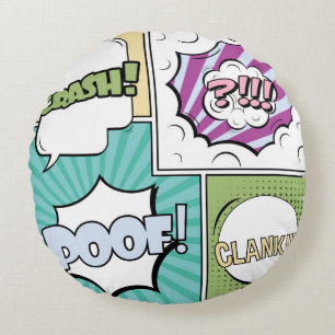 Abstraktes kreatives Konzept Comic Pop Art Blank Rundes Kissen