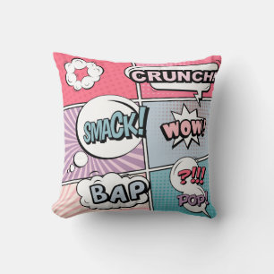 Abstraktes kreatives Konzept Comic Pop-Art-Stil bl Kissen