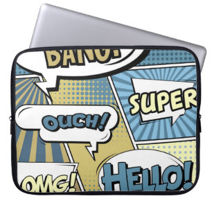 Abstraktes kreatives Konzept Comic Pop-Art-Stil bl Laptopschutzhülle