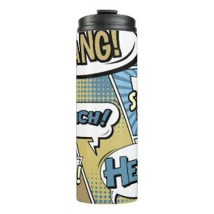 Abstraktes kreatives Konzept Comic Pop-Art-Stil bl Thermosbecher