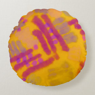Abstraktes kreatives zeichn. Hintergrund der Farbe Rundes Kissen