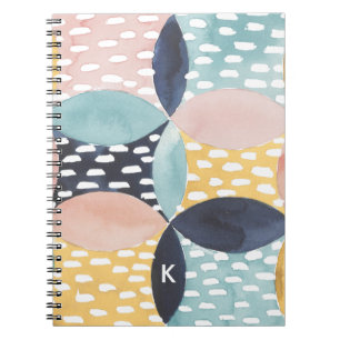 Abstraktes Kreis-Muster des Monogramm-  Notizblock