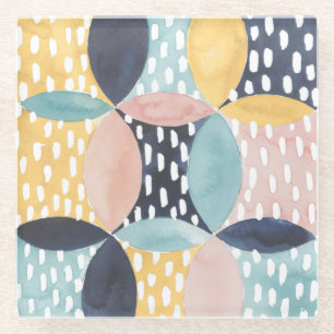 Abstraktes Kreis-Muster Glasuntersetzer