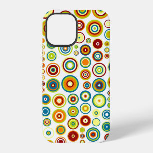 Abstraktes Kreismuster Orange Blau Limette Braun iPhone 12 Pro Hülle