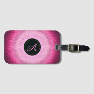 Abstraktes Kreisrosa vitrage texture.monogram. Gepäckanhänger