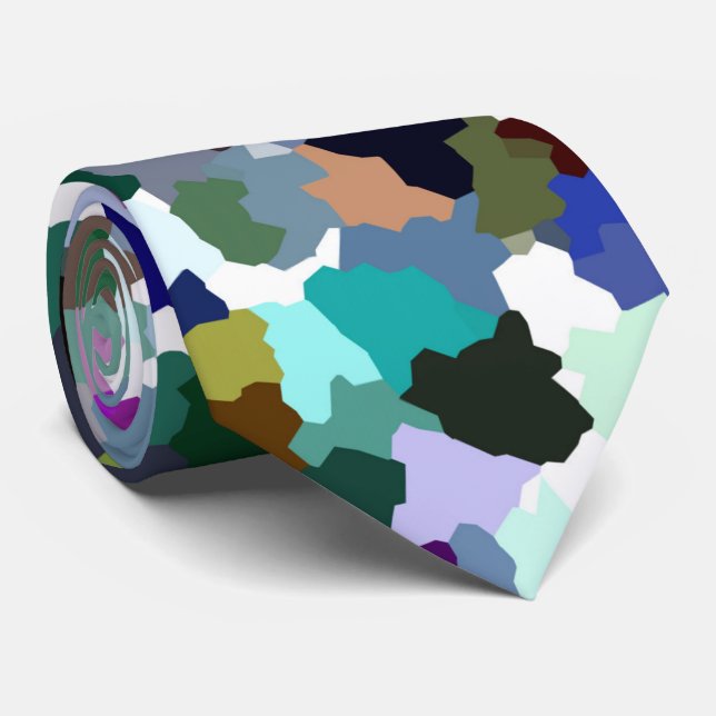 Abstraktes Kristallmuster mit mehreren Farben Krawatte (Gerollt)