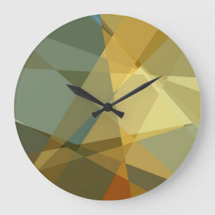 Abstraktes Kubismus-Muster Große Wanduhr