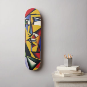 Abstraktes kubistisches Portrait-Skateboard Skateboard