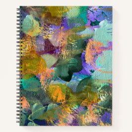Abstraktes Kunst-Blumenfeld Spiralblock Notizbuch