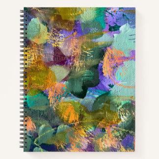 Abstraktes Kunst-Blumenfeld Spiralblock Notizbuch