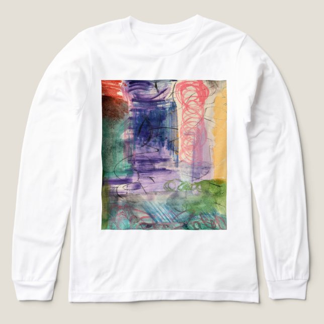 Abstraktes Kunst Langarmshirt Tri-Blend Shirt (Design Vorderseite)