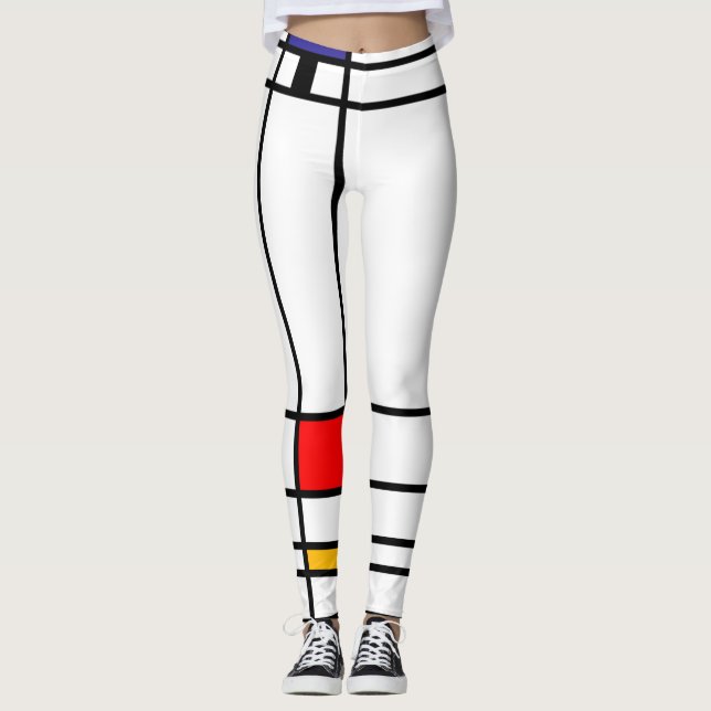 Abstraktes Kunst Mondrian "Trafalgar Quadrat" Leggings (Vorderseite)