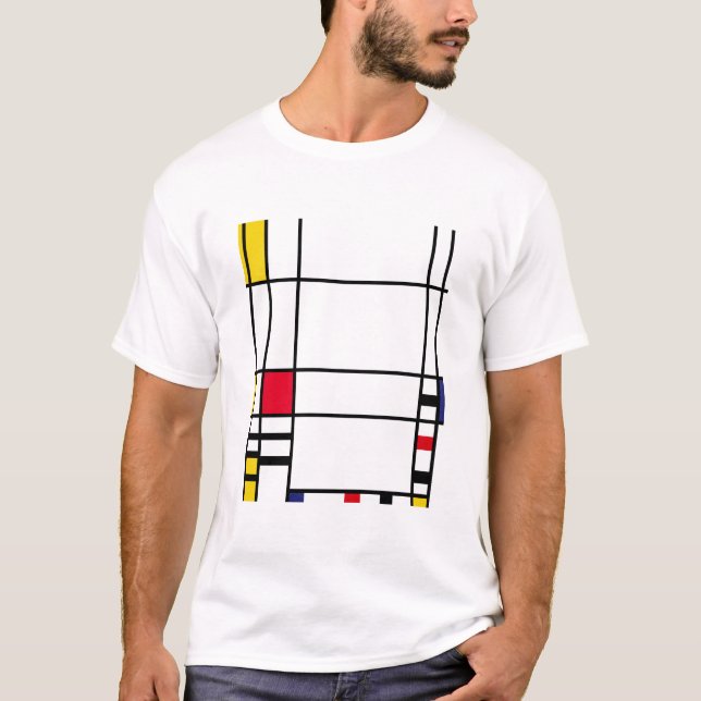 Abstraktes Kunst Mondrian "Trafalgar Quadrat " T-Shirt (Vorderseite)