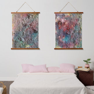 Abstraktes Kunst-Teppich-Set aus 2 Wandteppich Mit Holzrahmen
