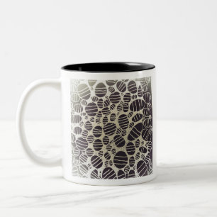 Abstraktes Kunstdesign in Schwarzweiß Zweifarbige Tasse