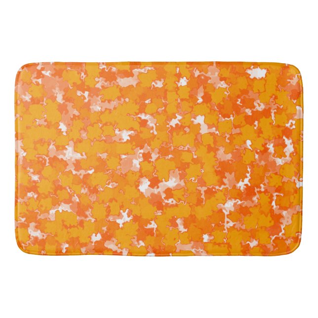 Abstraktes Kunstdesign Orange Foliage Badematte (Vorderseite)