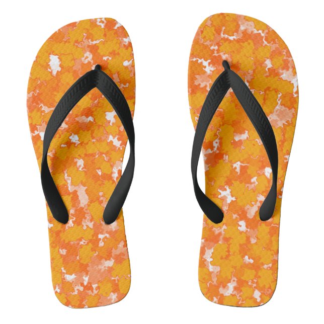 Abstraktes Kunstdesign Orange Foliage Flip Flops (Fußbett)