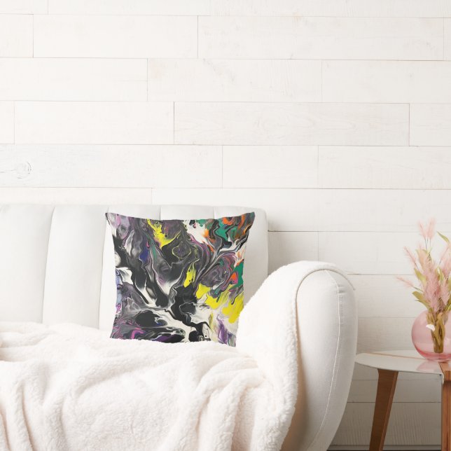 Abstraktes Künstlerisches Eindeutiges Anweisungsko Kissen (Liege)