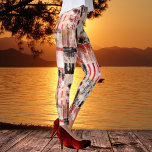 Abstraktes künstlerisches Herbstmuster Leggings<br><div class="desc">Künstlerische Leggings mit einem abstrakten Fallmuster in warmen Rottönen mit Schwarz und Weiß.</div>