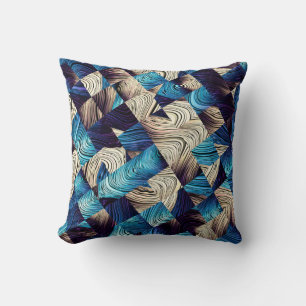 Abstraktes Kunstmuster Abstraktes blaues Bild  Kissen