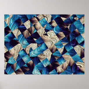 Abstraktes Kunstmuster. Abstraktes blaues Bild Poster