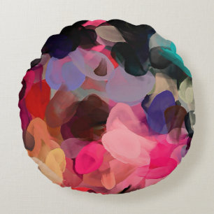 Abstraktes Kunstmuster Hand zeichnend modern Rundes Kissen