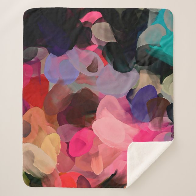 Abstraktes Kunstmuster Hand zeichnend modern  Sherpadecke (Vorderseite)