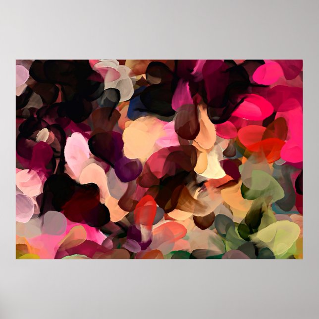 Abstraktes Kunstmuster. Moderne Hand zeichnend Poster (Vorne)