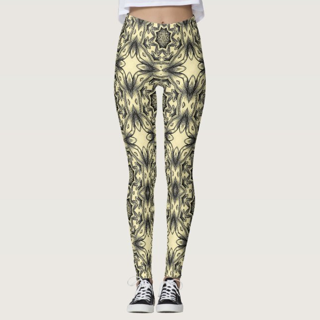 Abstraktes Kunstmuster nahtlos Leggings (Vorderseite)