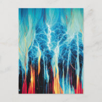 Abstraktes Kunstmuster Rot und Blue Electric Energ