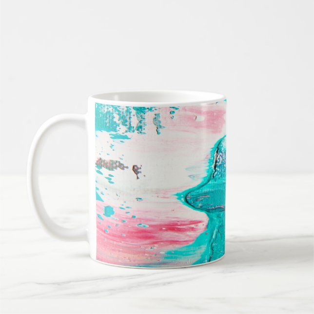 abstraktes Kunstwerk,fein,gemalt,Hintergrund,Canva Kaffeetasse (Links)