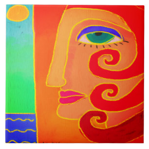 Abstraktes Kunstwerk zum Thema Strand Fliese