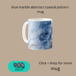 abstraktes Küstenmuster aus blauem Marmor Kaffeetasse