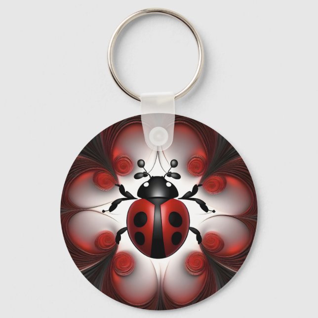 Abstraktes Ladybug Art Design, Schlüsselanhänger (Vorderseite)