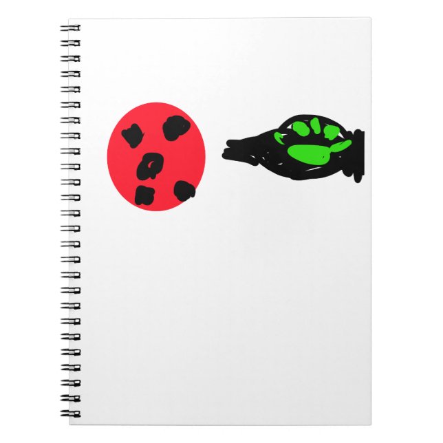 Abstraktes Ladybug- und Paw-PrintNotebook Notizblock (Vorderseite)