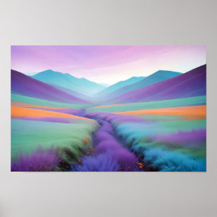 Abstraktes Landschaftstal Naturkulisse Kunst, Dich Poster