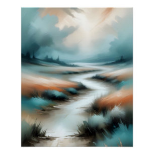 Abstraktes Landschaftswegenposter Hintergrundgesch Poster