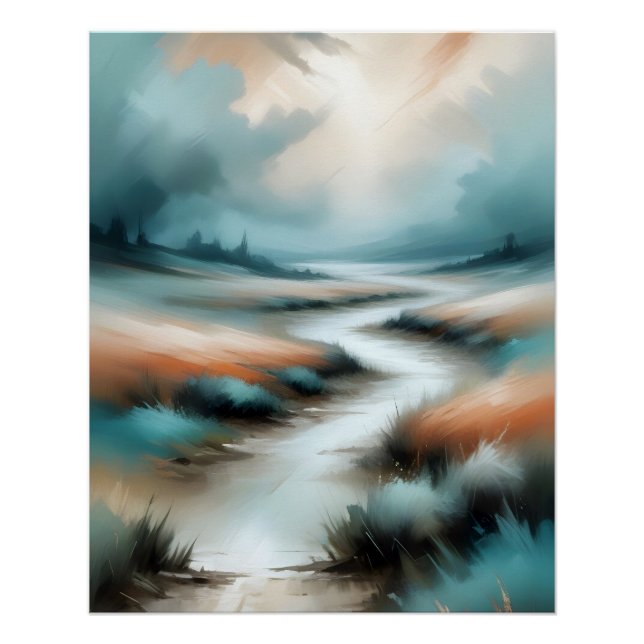 Abstraktes Landschaftswegenposter Hintergrundgesch Poster (Vorderseite)