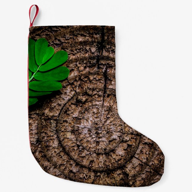 Abstraktes Laubbaumgestein grün Kleiner Weihnachtsstrumpf (Vorderseite)