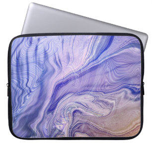 Abstraktes Lavendel- und Indigo-Fluid-Marmor-Muste Laptopschutzhülle