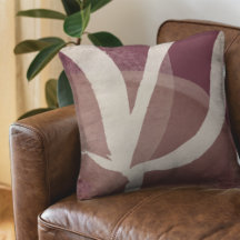 Abstraktes Leaf-Design | Burgund & Creme