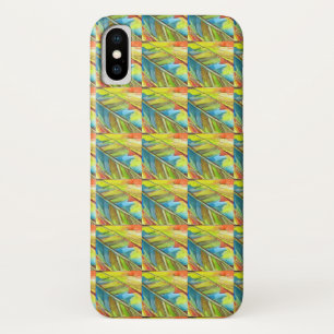 Abstraktes Leaf Design Gelb Blau Case-Mate iPhone Hülle