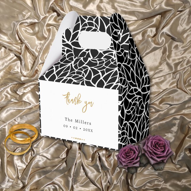 Abstraktes Leaf-Muster-Bevorzugungsbox Geschenkschachtel (Abstract Leaf Pattern Favor Box)