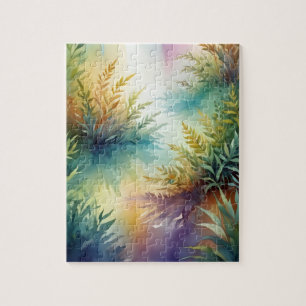 Abstraktes Leaf Poster Hintergrundbild Baumkunst Puzzle