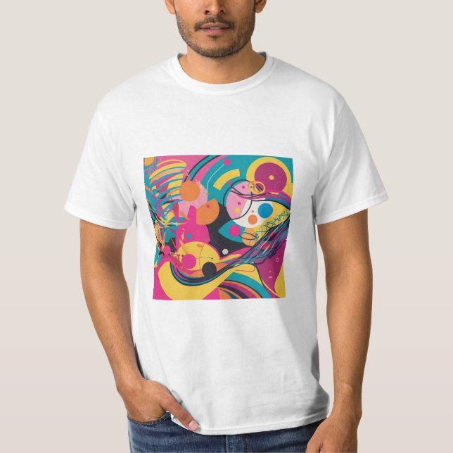 Abstraktes, lebendiges Kunstwerk T-Shirt (Vorderseite)